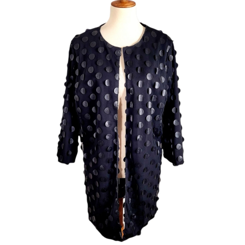 Faith & Zoe Navy Polka Dot Jacket